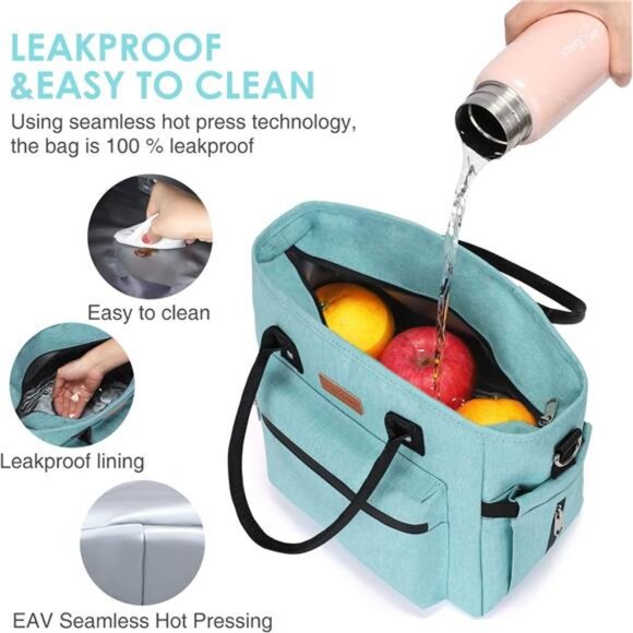 Insulated Lunch Bag for Women Men,Adult Lunch Box for Women with AdjustableStrap - Picture 4 of 8